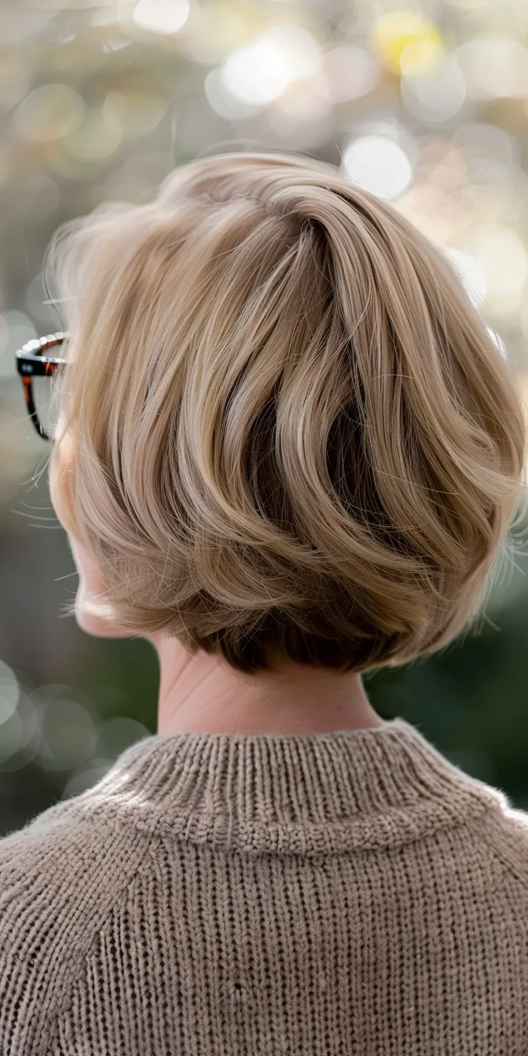 hairstyles for over 60s Butterfly haircut, Asymmetric cut, Chignon, Bob Short brush cut