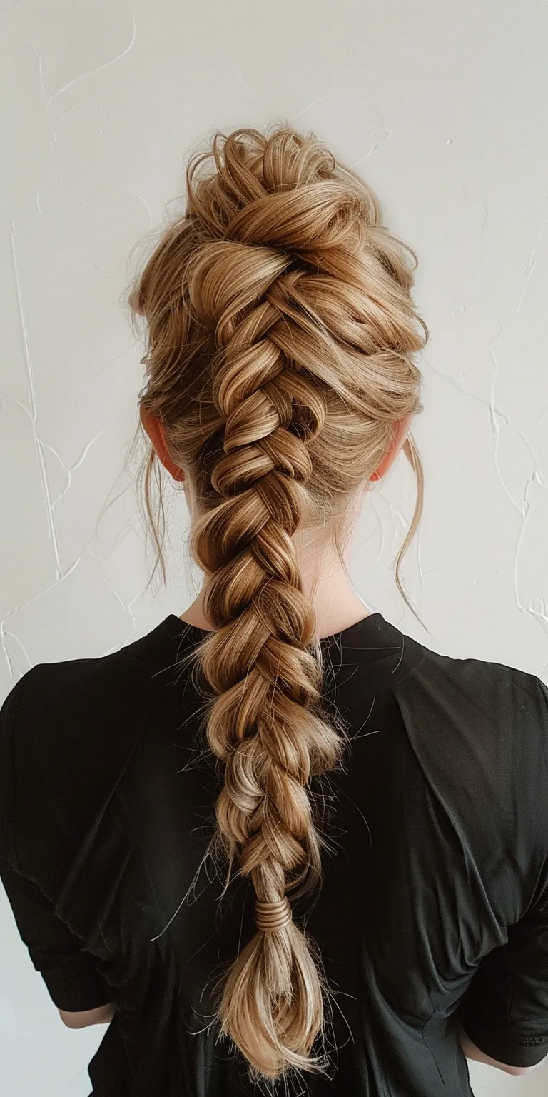 braided up ponytail Waterfall braids, Braid, French braid, twist, Boho braids