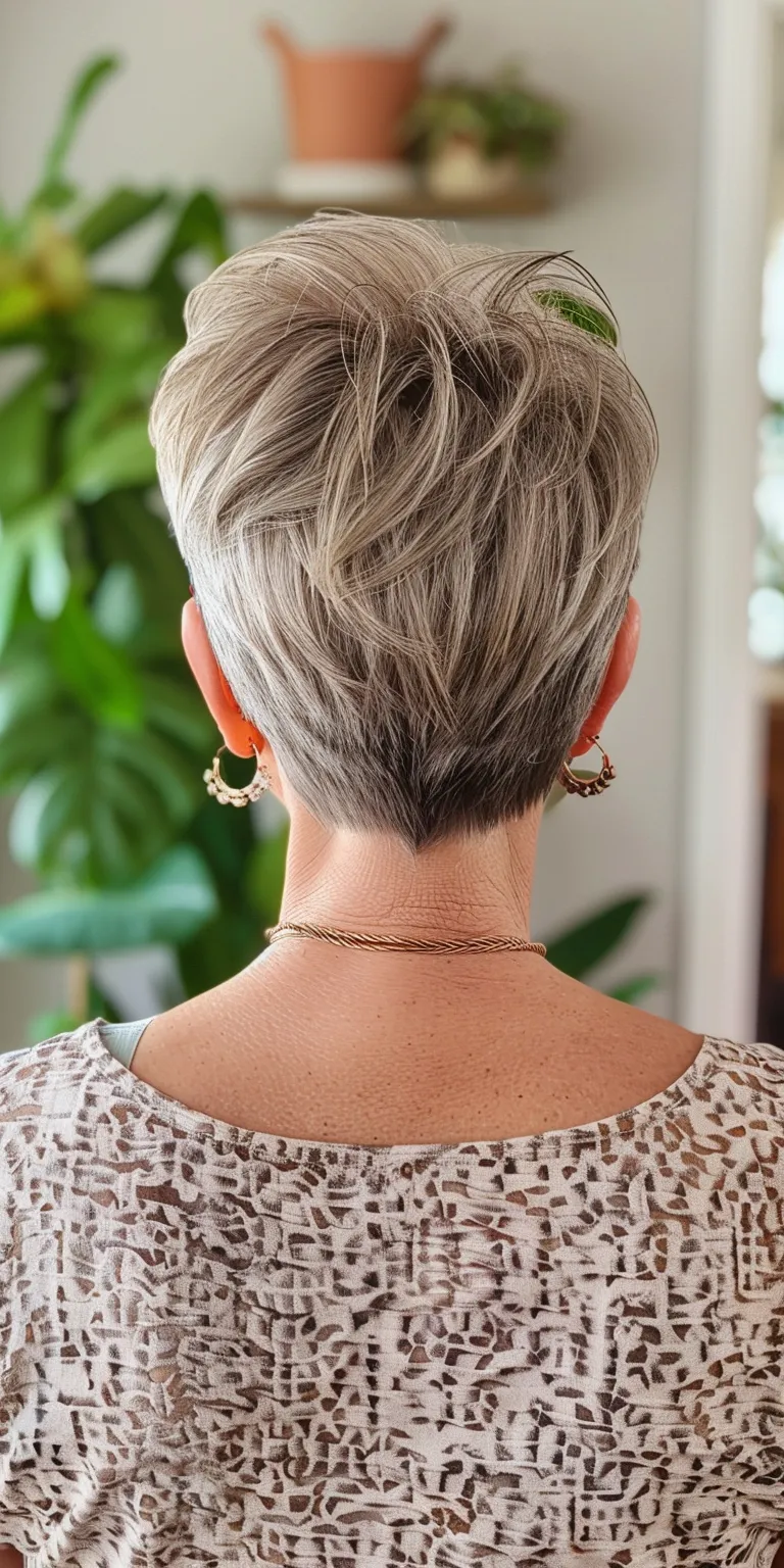 short haircuts for women over 50 Asymmetric cut, Short brush Pixie Updo, Pompadour