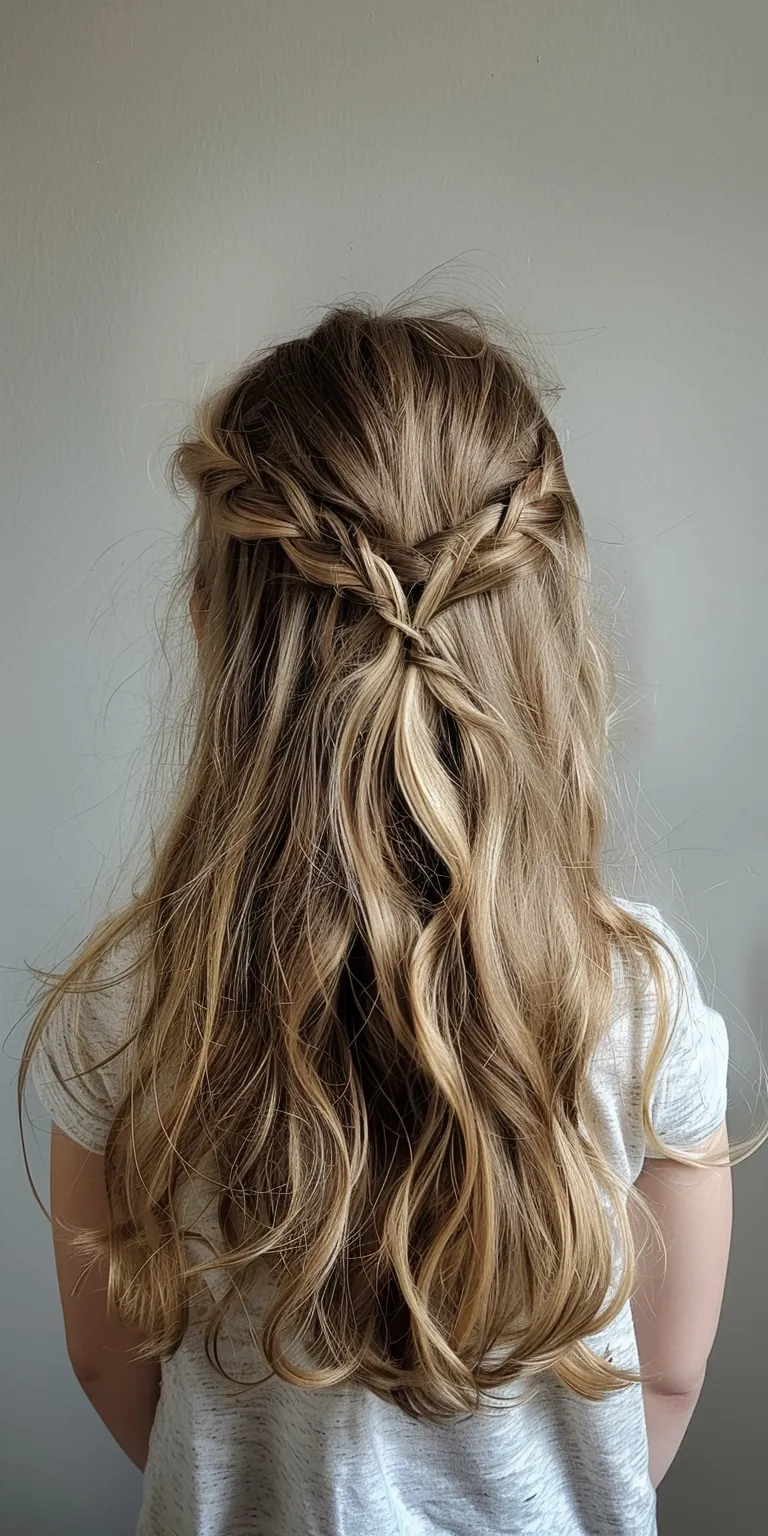 birthday hairstyle Waterfall braids, Boho Braid, French braid, Milkmaid braid