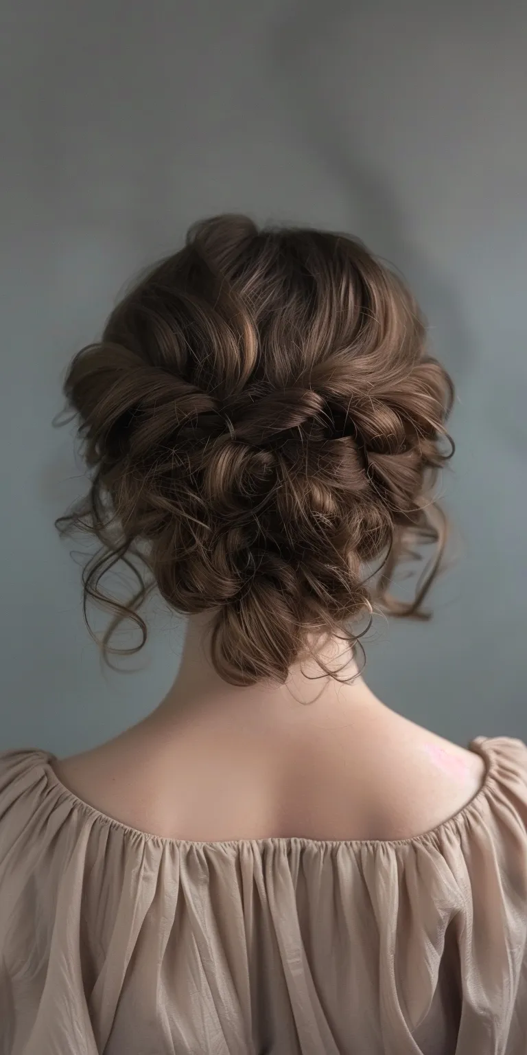 hair styles and  Updo, Milkmaid braid, Chignon, Ballerina bun, French braid