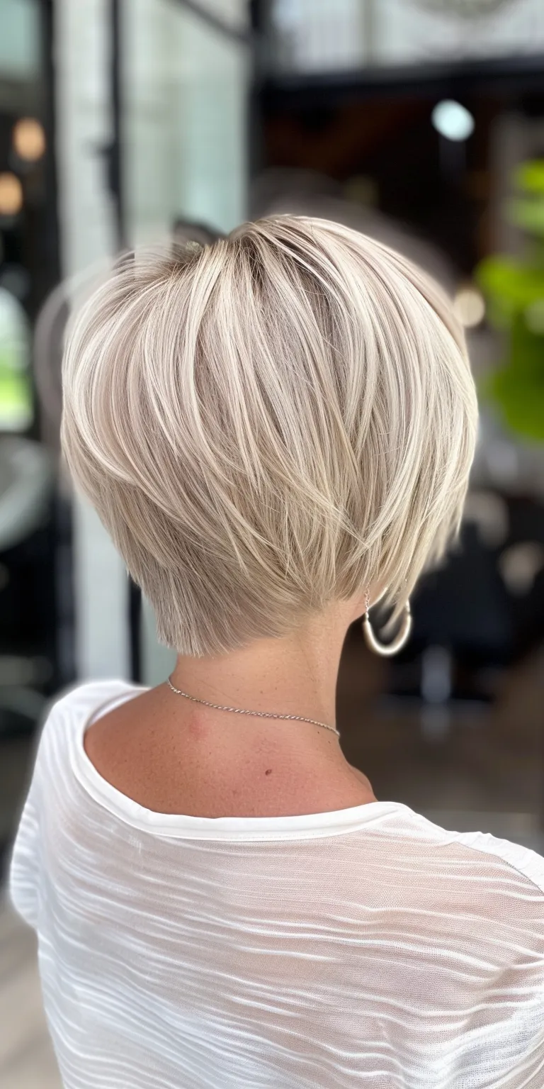 haircuts for thin hair Asymmetric cut, Short brush Pixie Professional Bob cut