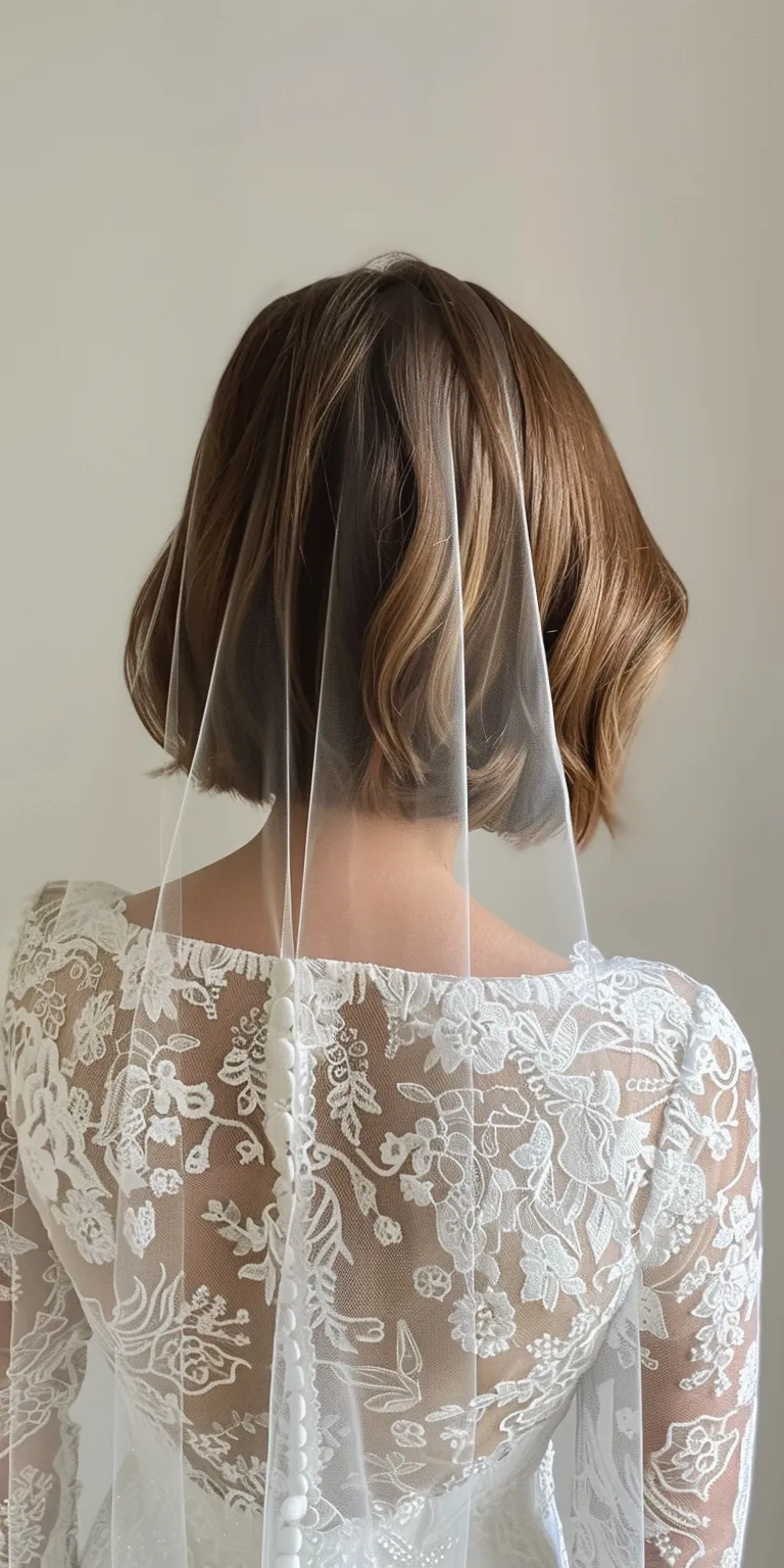 short hair wedding styles Asymmetric cut, Updo, Layered hair, Milkmaid braid, Digital perm