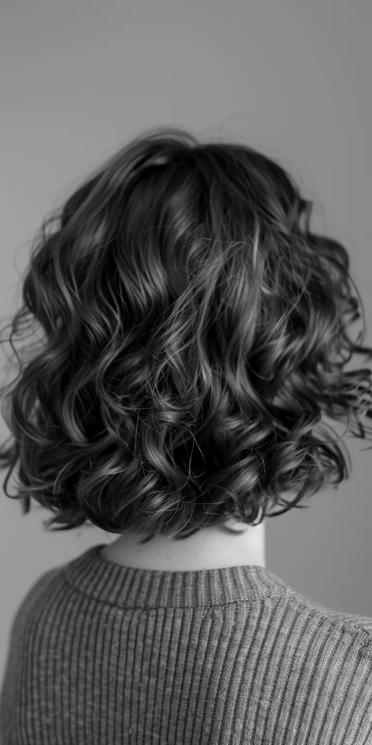 shoulder length curly hairstyles Ringlets, Digital perm, Curly hair, Layered Asymmetric cut