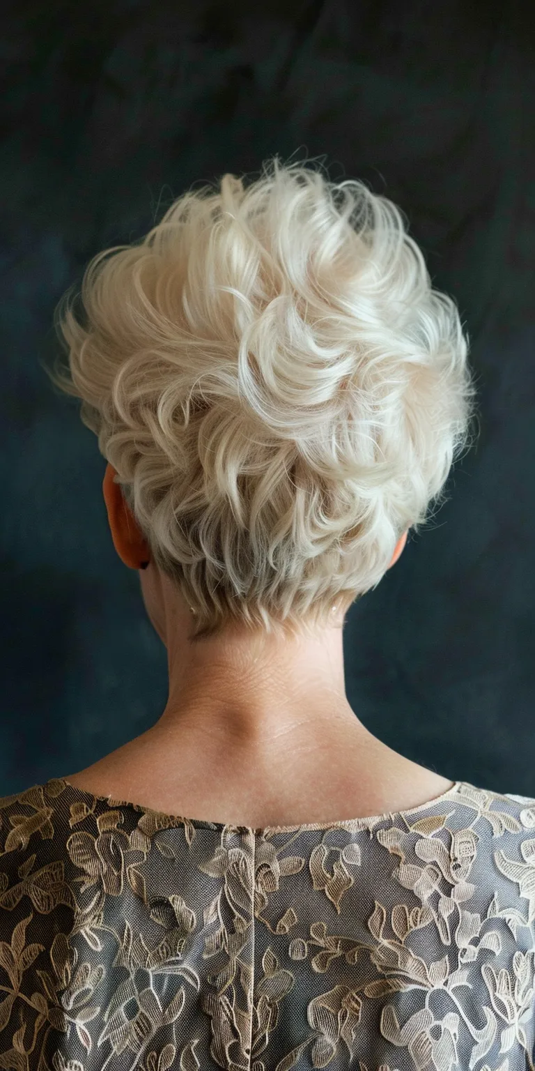 hairdos for older women Asymmetric cut, Pompadour, Feathered hair, Bouffant, Digital perm