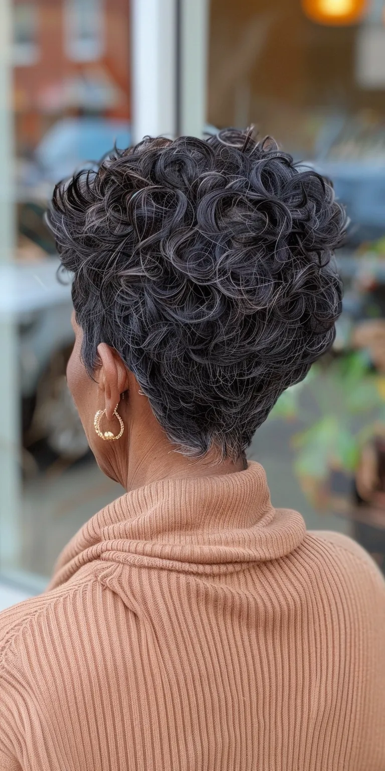 short hairstyles for thin hair over 50 Short brush cut, Asymmetric Layered hair, Digital perm, French twist