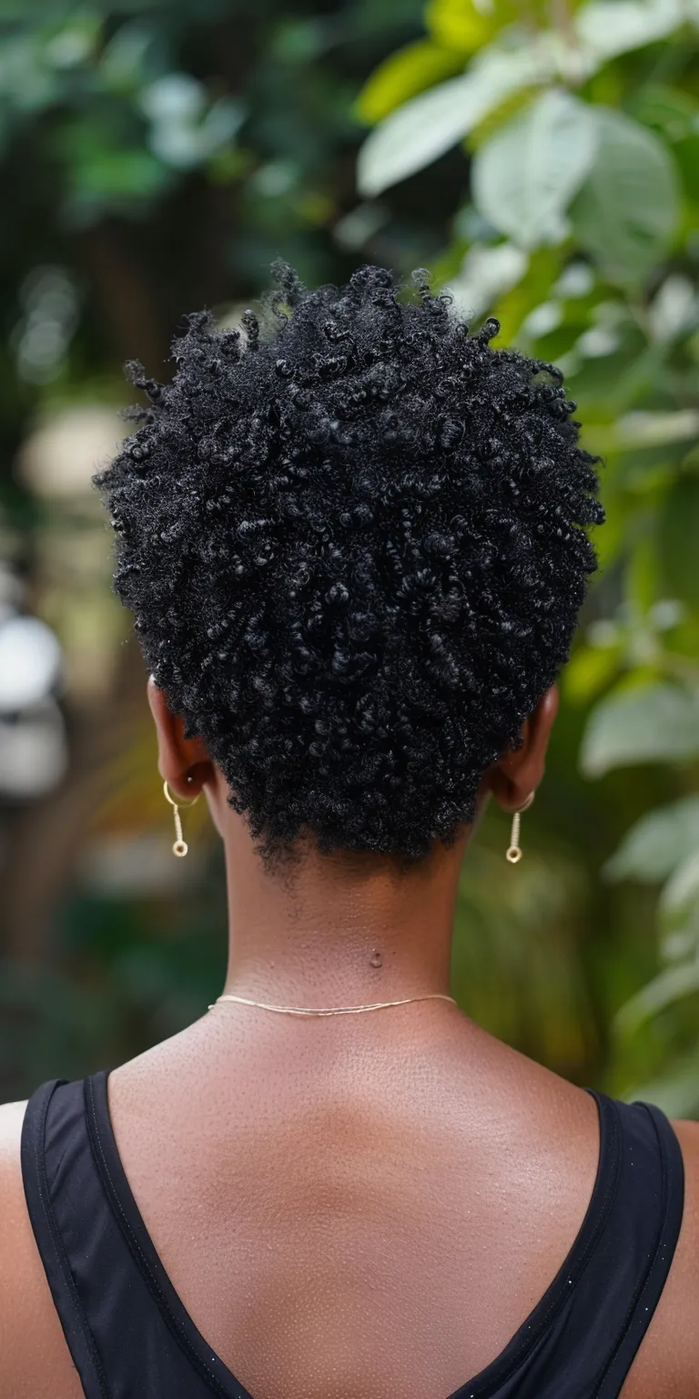 black natural hairstyles Kinky hair, Afro puffs, Digital perm, Short brush cut, Asymmetric cut