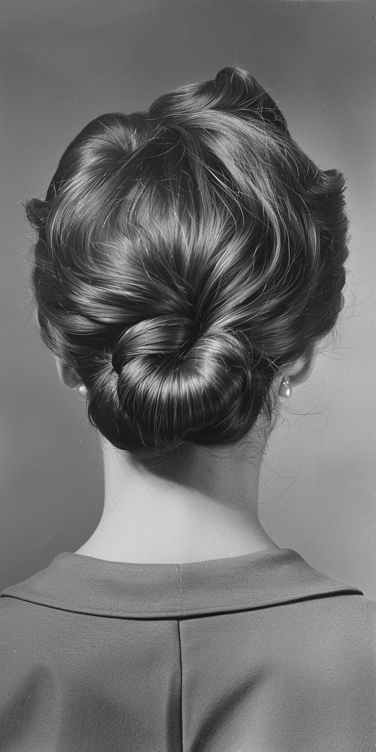 1960 hairstyles Chignon, Updo, French twist, Milkmaid braid, Historical Christian