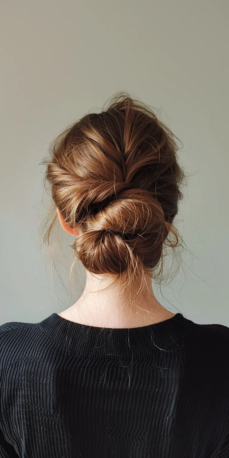 simple hairstyles Updo, Chignon, Ballerina bun, French twist, Milkmaid braid