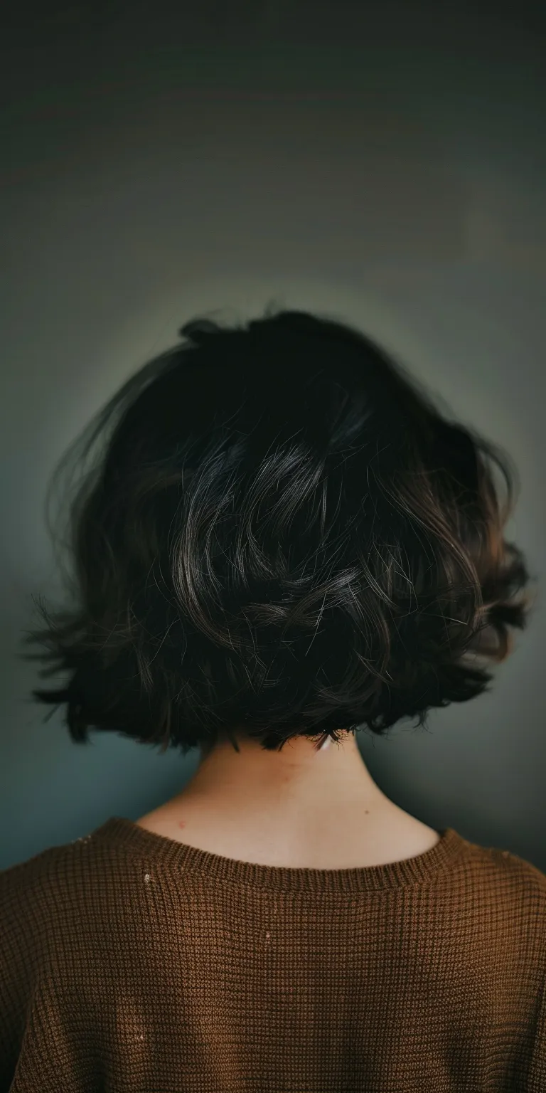 cute hairstyles with bangs Asymmetric cut, Japanese women's hairstyles, Digital perm, Finger wave, Bob cut