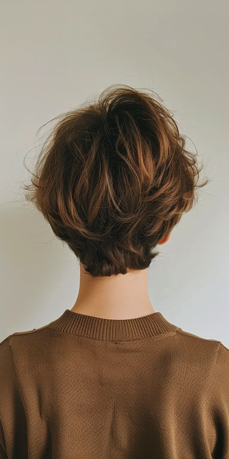 haircuts for short hair Asymmetric cut, Chignon, Layered hair, Updo, Pixie cut