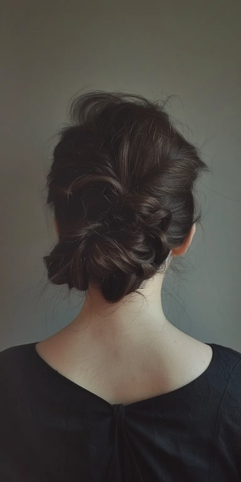 hairdo simple Updo, Chignon, Milkmaid braid, Ballerina bun, French braid