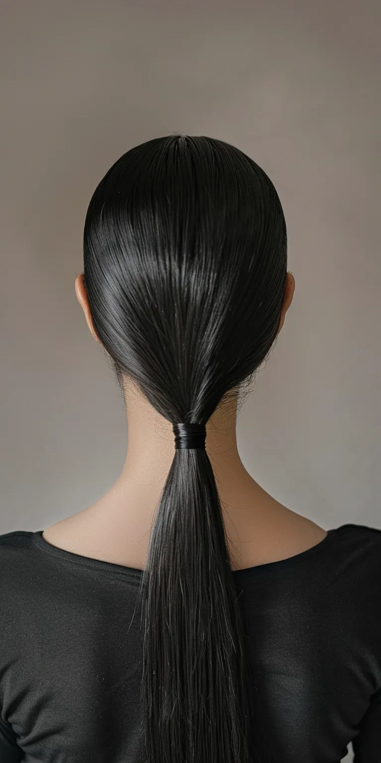 sleek ponytail Asymmetric cut, Japanese women's hairstyles, French twist, Tonsure, Layered hair