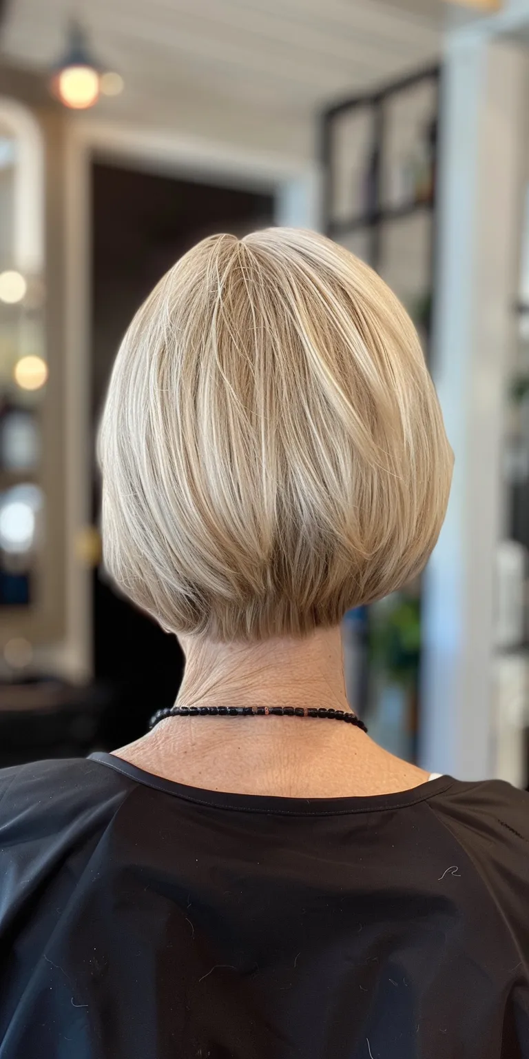 short bob haircuts for women Asymmetric cut, Short brush Professional Stacked bob, Bob cut