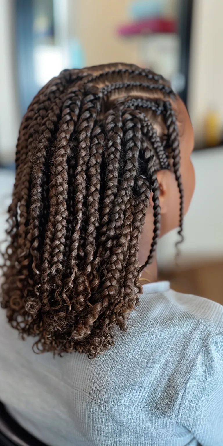 micro box braids Crochet braids, Hair twists, Waterfall Boho Cornrows