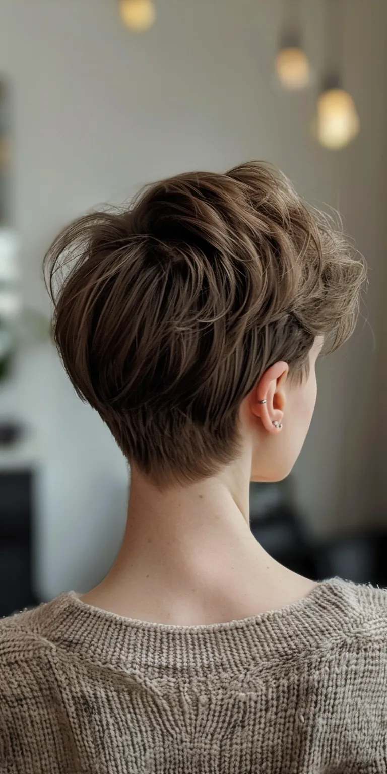 short thick hairstyles Asymmetric cut, Chignon, Updo, French twist, Pixie cut