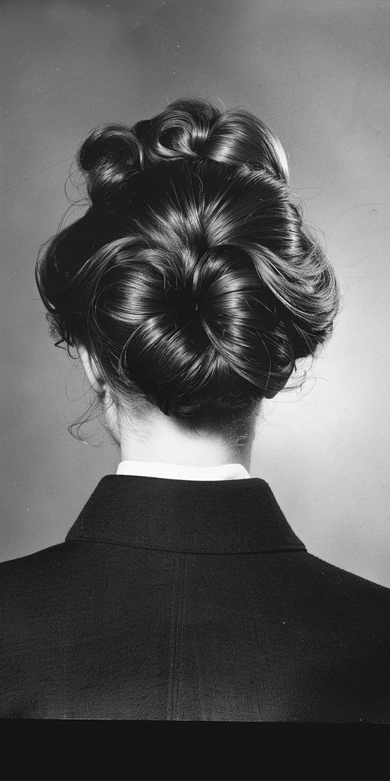 1960 hairstyles Chignon, Updo, French twist, Historical Christian hairstyles, Japanese women's