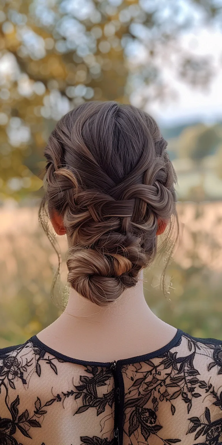 hoco hairstyles Updo, Waterfall braids, Milkmaid braid, French twist, braid