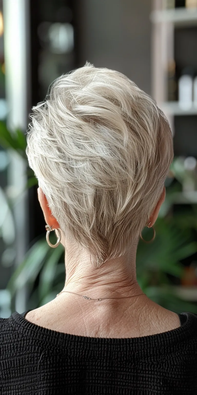 short hairstyles for women over 60 Asymmetric cut, Short brush Pompadour, Digital perm, Pixie cut