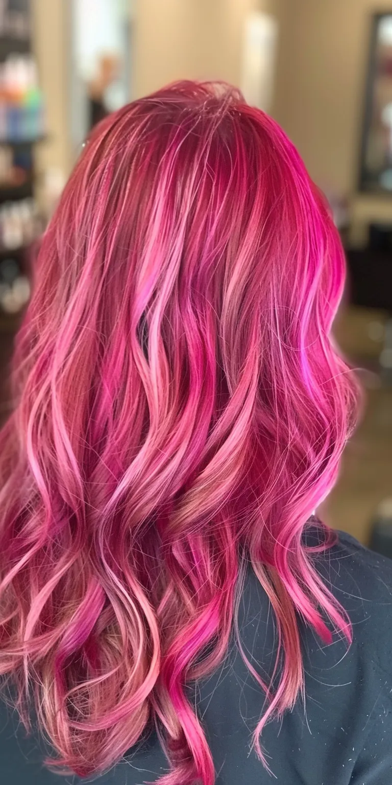 pinks hair styles Digital perm, Mermaid hair, Stacked bob, Professional cut, Layered