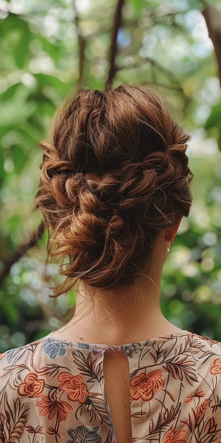 boho hairstyles Updo, Milkmaid braid, Chignon, French twist