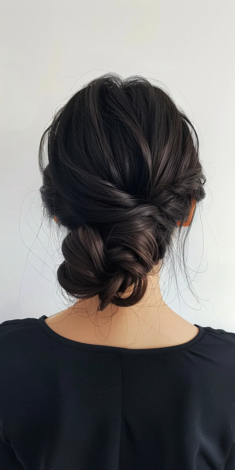 korean hairstyle Updo, French twist, Chignon, braid, Waterfall braids