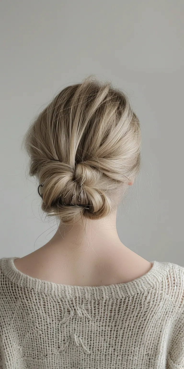 claw clip hairstyles Chignon, Updo, French twist, Milkmaid braid, braid