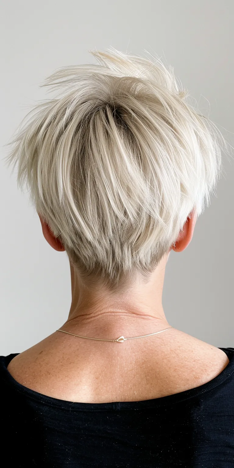 volumizing haircuts for thin hair Asymmetric cut, Pixie Short brush Tonsure, back and sides