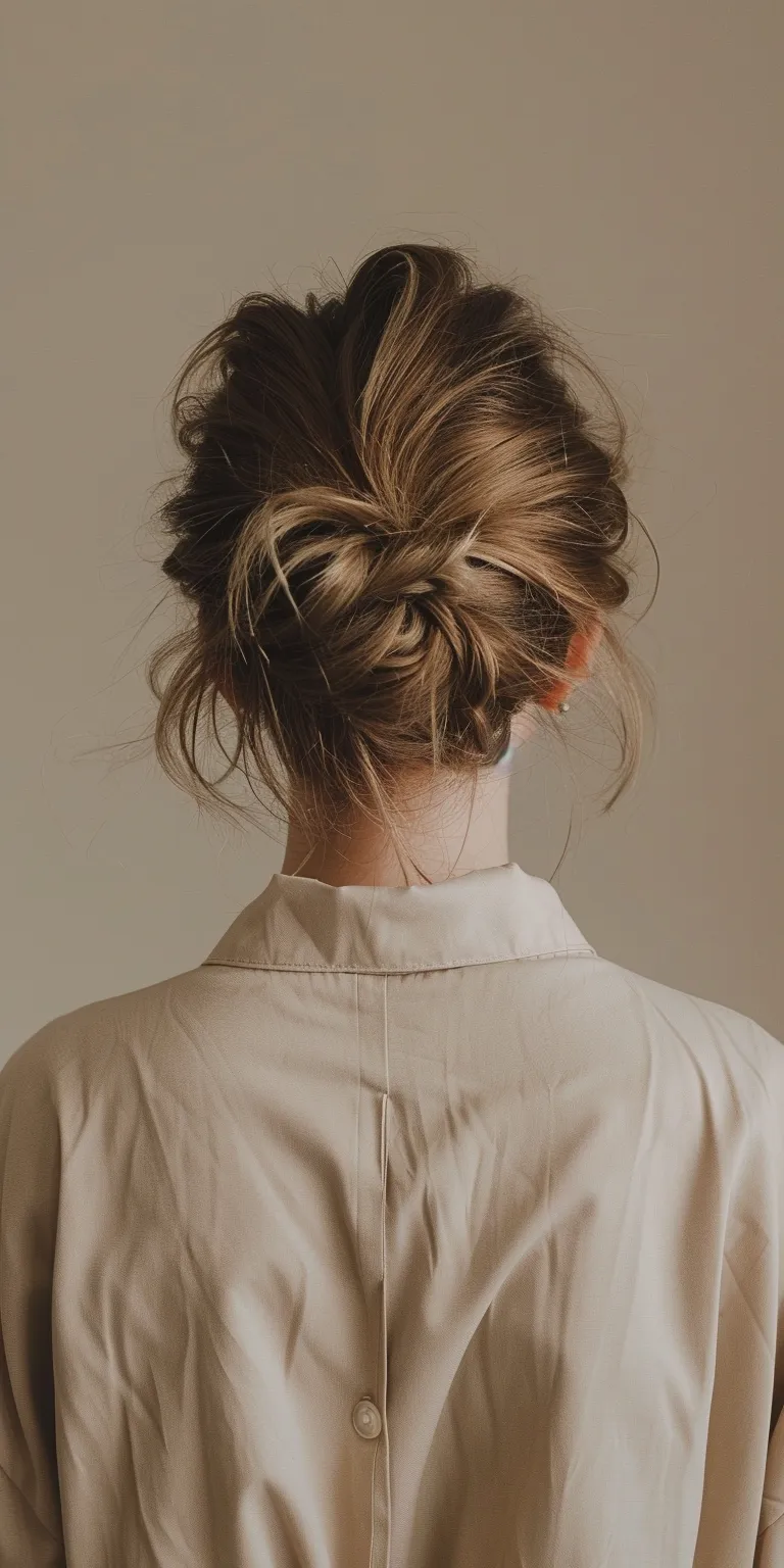 pomade hair Updo, Chignon, Milkmaid braid, French twist, Ballerina bun