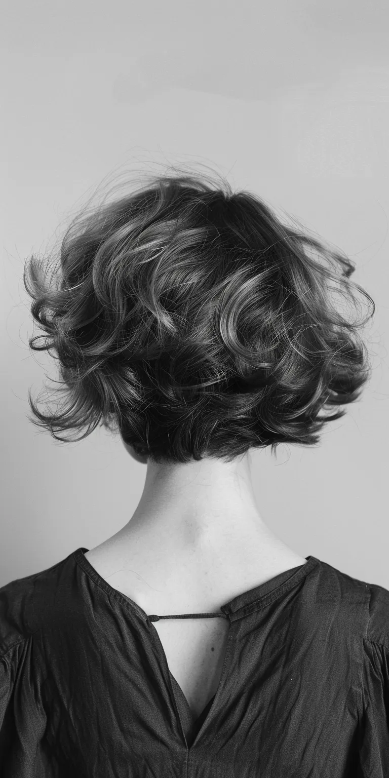 haircuts for wavy hair women Asymmetric cut, Finger wave, Digital perm, Chignon, Updo