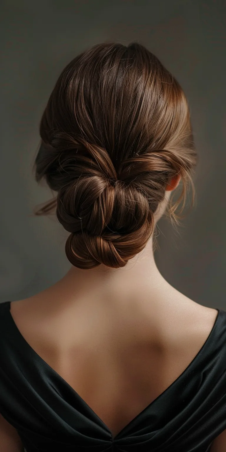 low bun hairstyles Chignon, Updo, French twist, Ballerina bun, Milkmaid braid