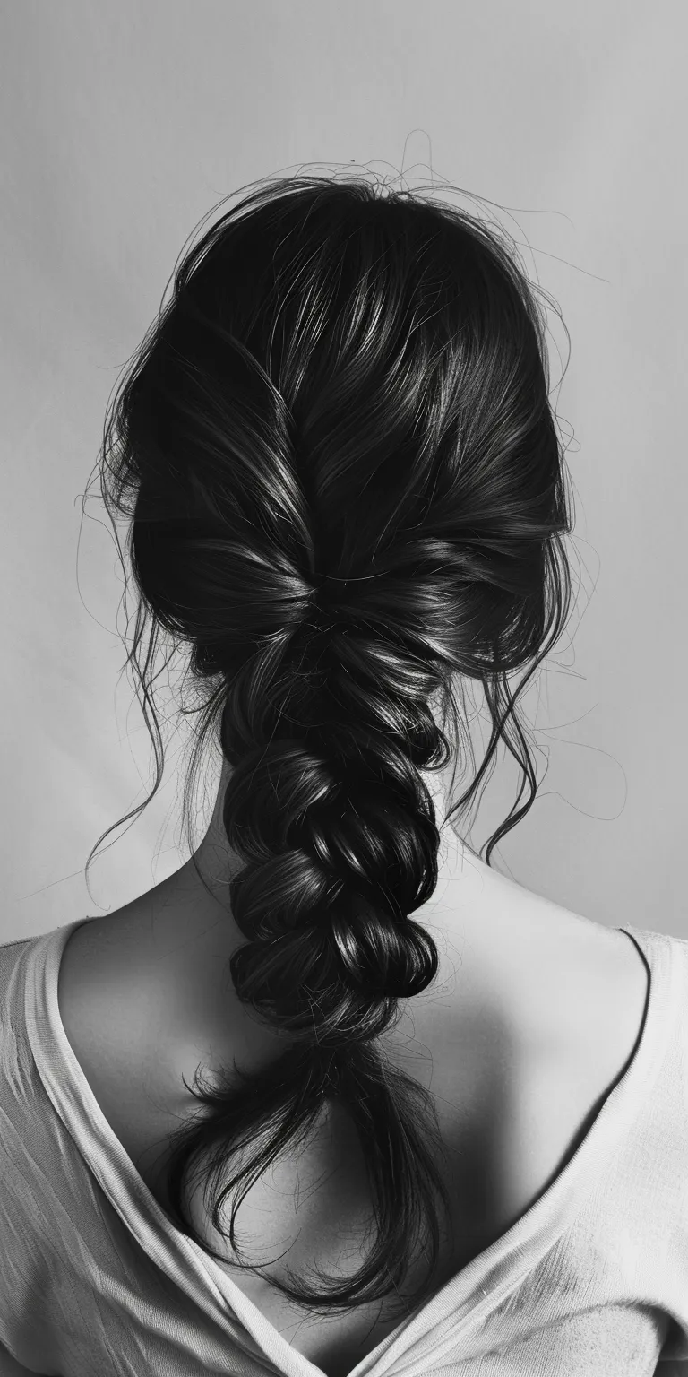 korean hair style Waterfall braids, French braid, Braid, Chignon, Hair twists