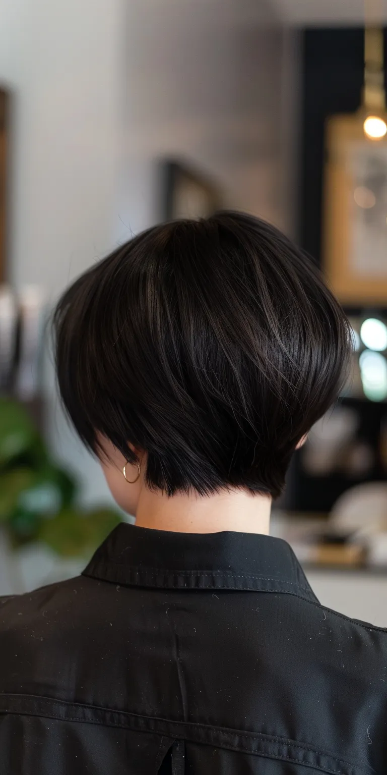 short hairstyles with bangs Asymmetric cut, Short brush Bob Professional Pixie cut