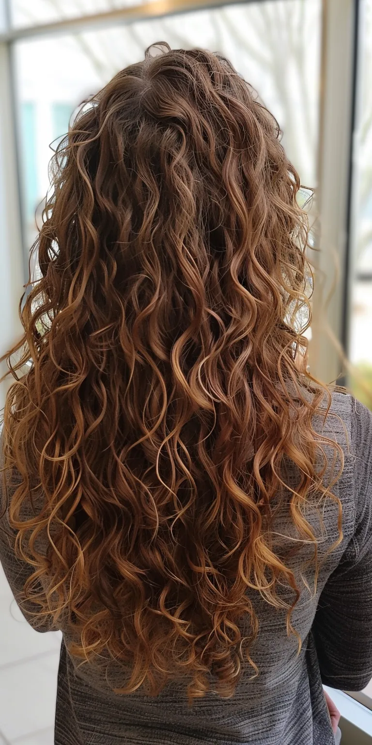 long curly hairstyles Digital perm, Ringlets, Layered hair, Curly Mermaid hair