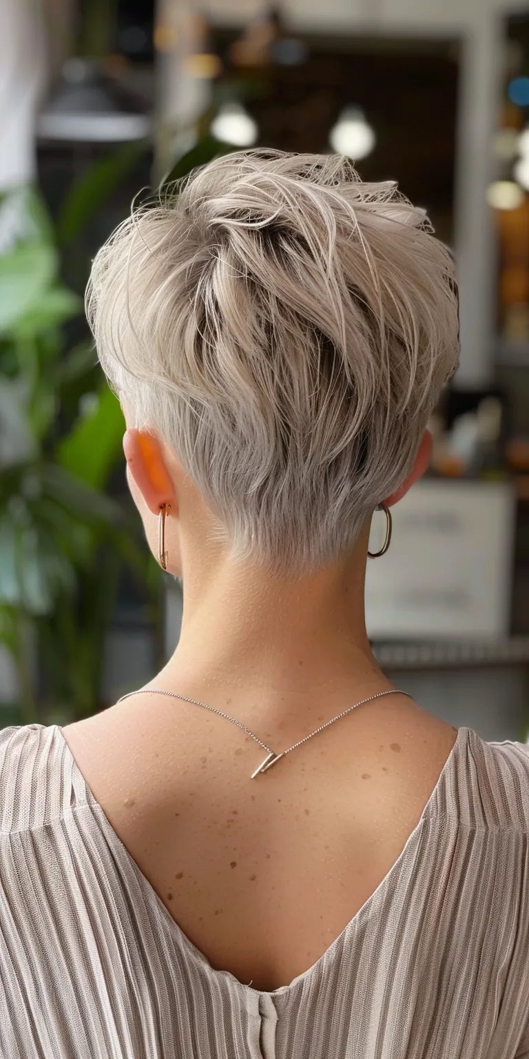 pixie hair styles Asymmetric cut, Pixie Short brush Butterfly haircut, Updo