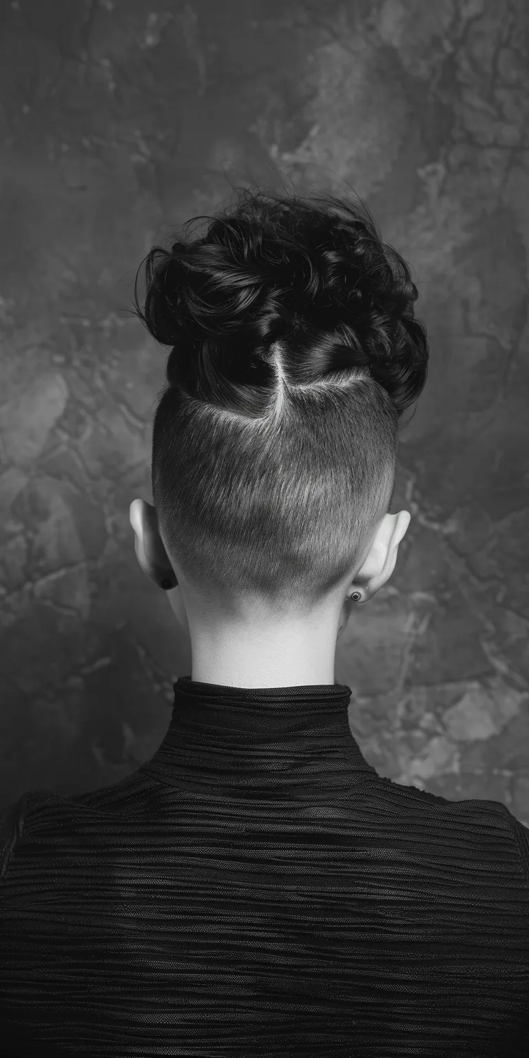 undercut hairstyle Asymmetric cut, Pompadour, Updo, Tonsure, Chignon