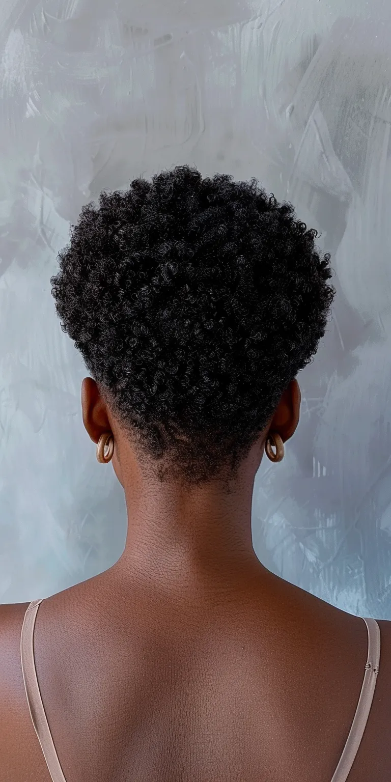 short natural hairstyles Kinky hair, Afro puffs, Digital perm, Asymmetric cut, Short brush cut