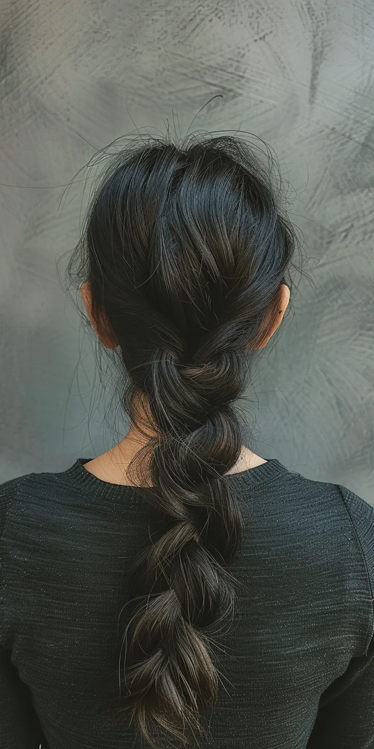 asian hairstyles French braid, Japanese women's hairstyles, Braid, Milkmaid Waterfall braids