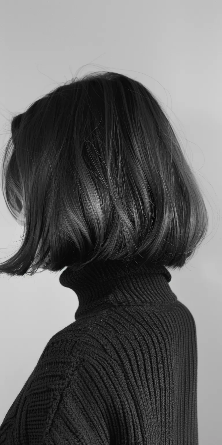 shoulder length haircuts for thick hair Asymmetric cut, Bob Short brush Layered hair