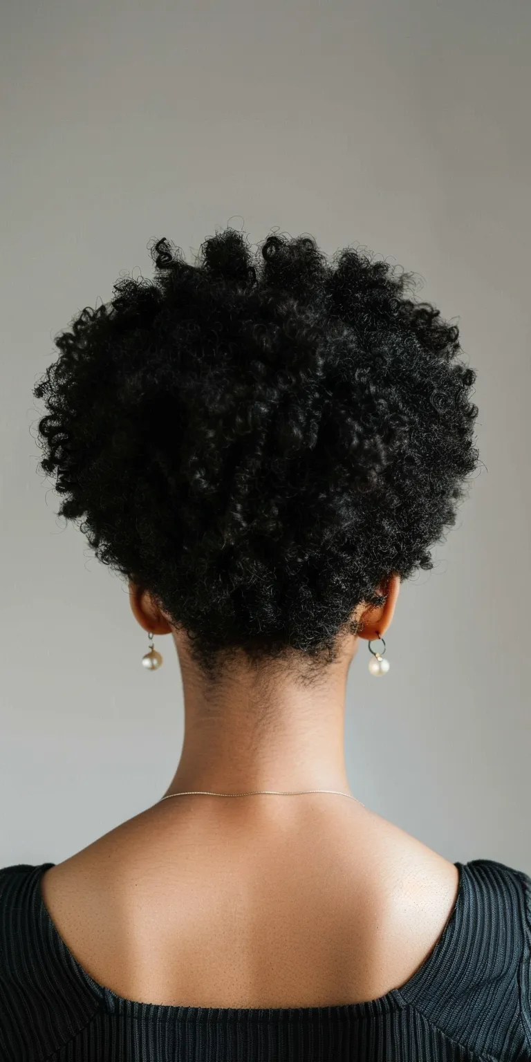 short natural hairstyles Afro puffs, Kinky hair, Asymmetric cut, Digital perm, Pompadour