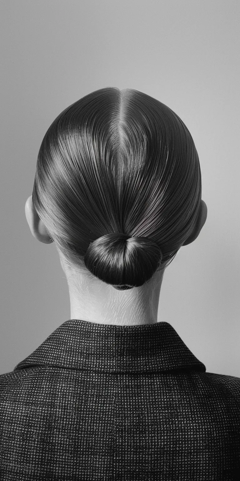 slick back Chignon, French twist, Updo, Asymmetric cut, Ballerina bun