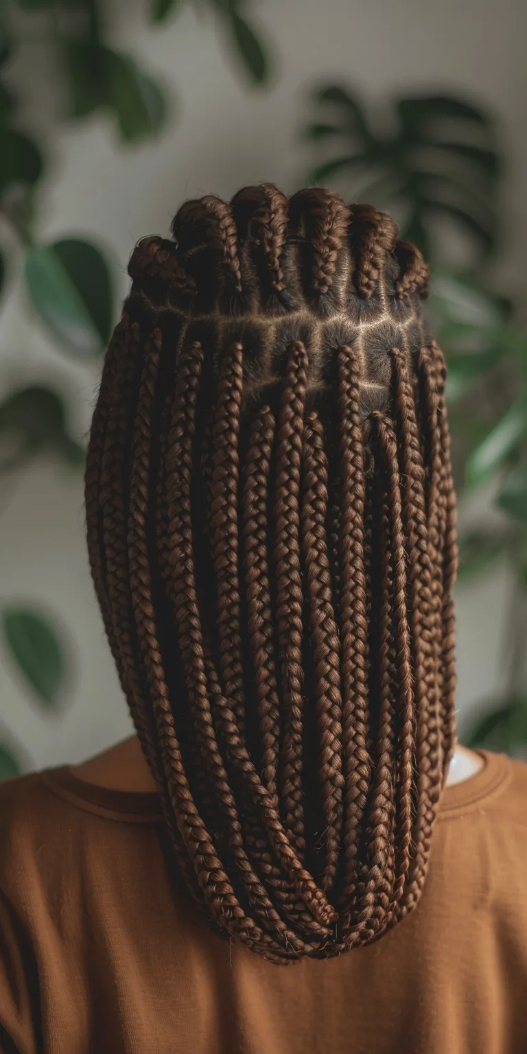 brown box braids Crochet braids, Hair twists, Waterfall Boho Layered hair