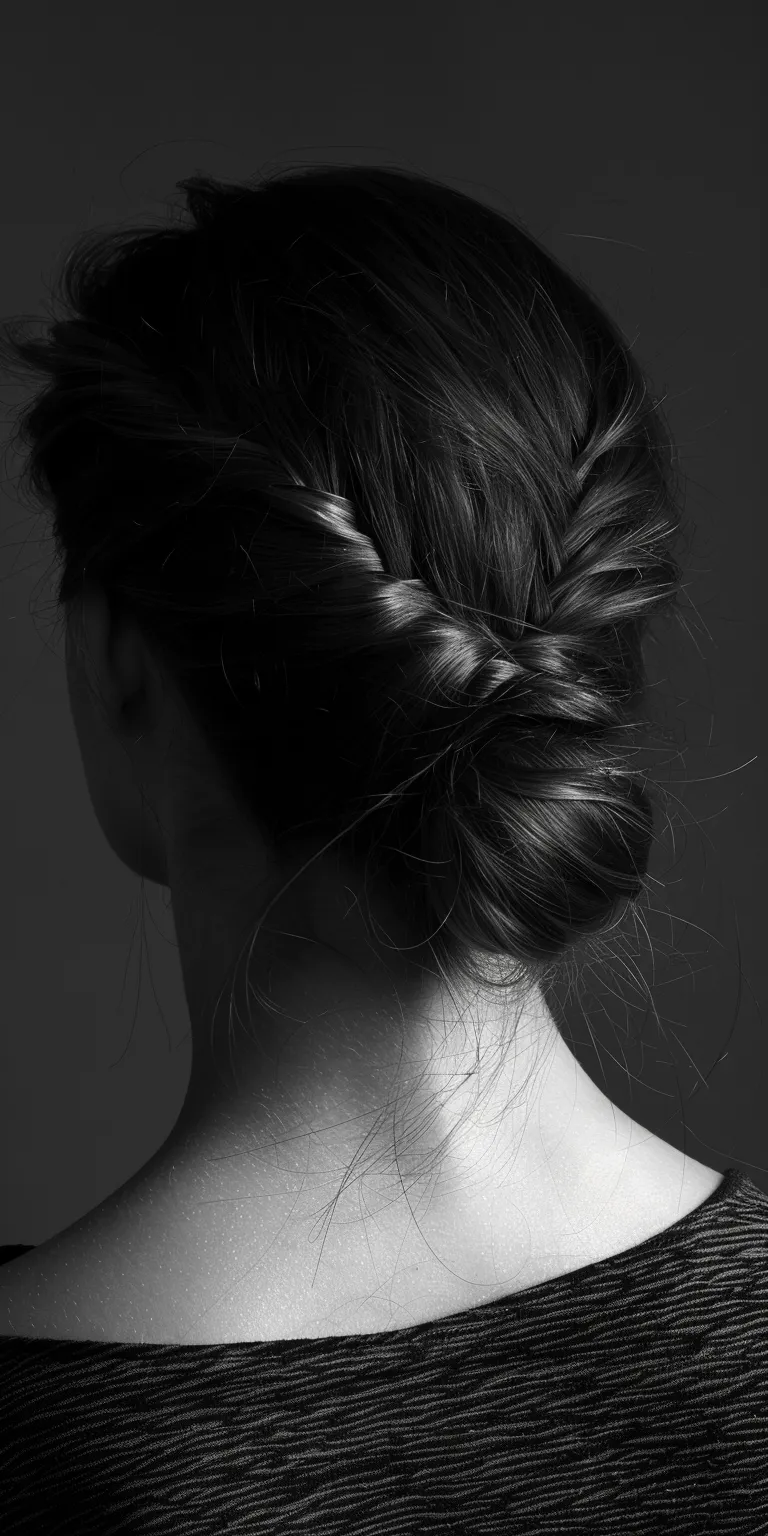 hair cutting style Chignon, French braid, Milkmaid Updo, Braid