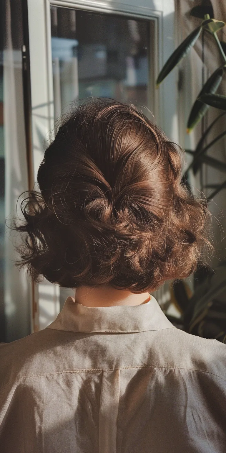 80s hairstyles Updo, Milkmaid braid, Chignon, Finger wave, Ballerina bun