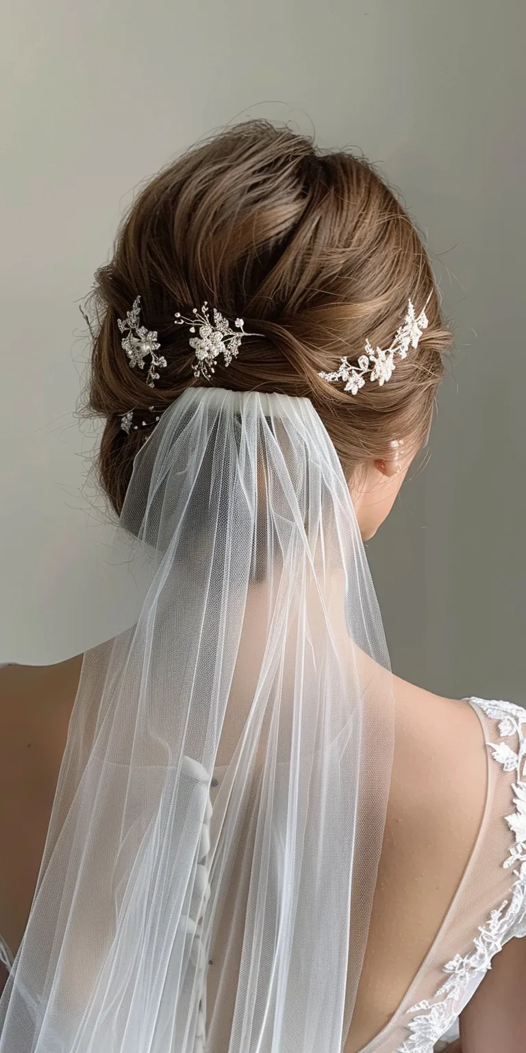 short hair wedding styles Milkmaid braid, Chignon, Updo, Waterfall braids, Boho braids