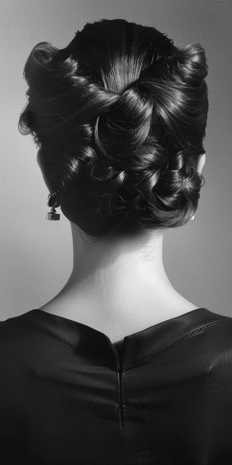 50s hairstyles women Chignon, Updo, Milkmaid braid, Finger wave, French twist