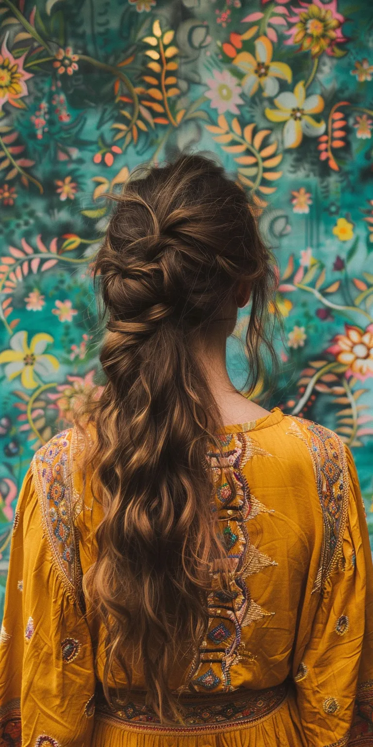 hippie hairstyles Milkmaid braid, Boho braids, Updo, Braid, French braid