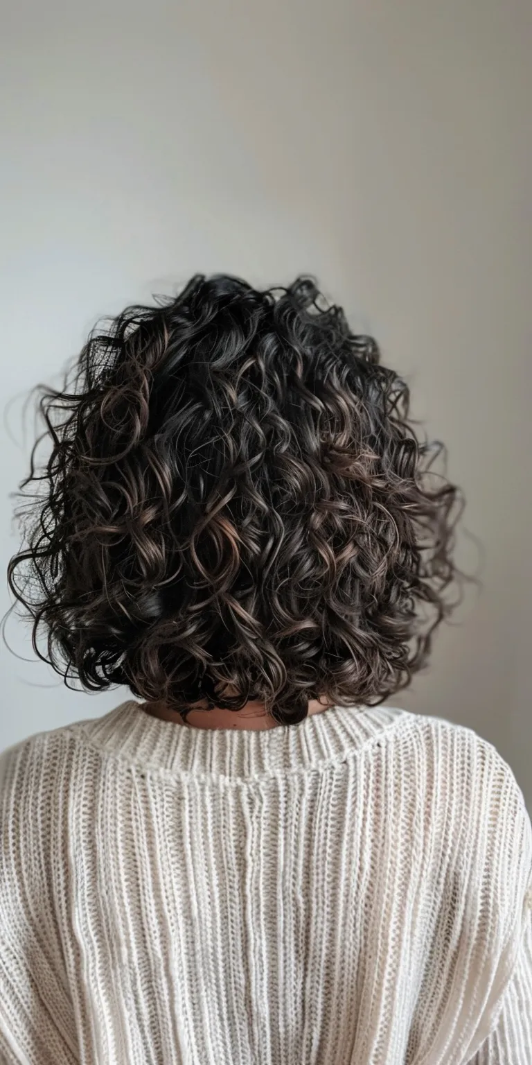 curly bob hairstyles Digital perm, Layered hair, Ringlets, Asymmetric cut, Curly hair