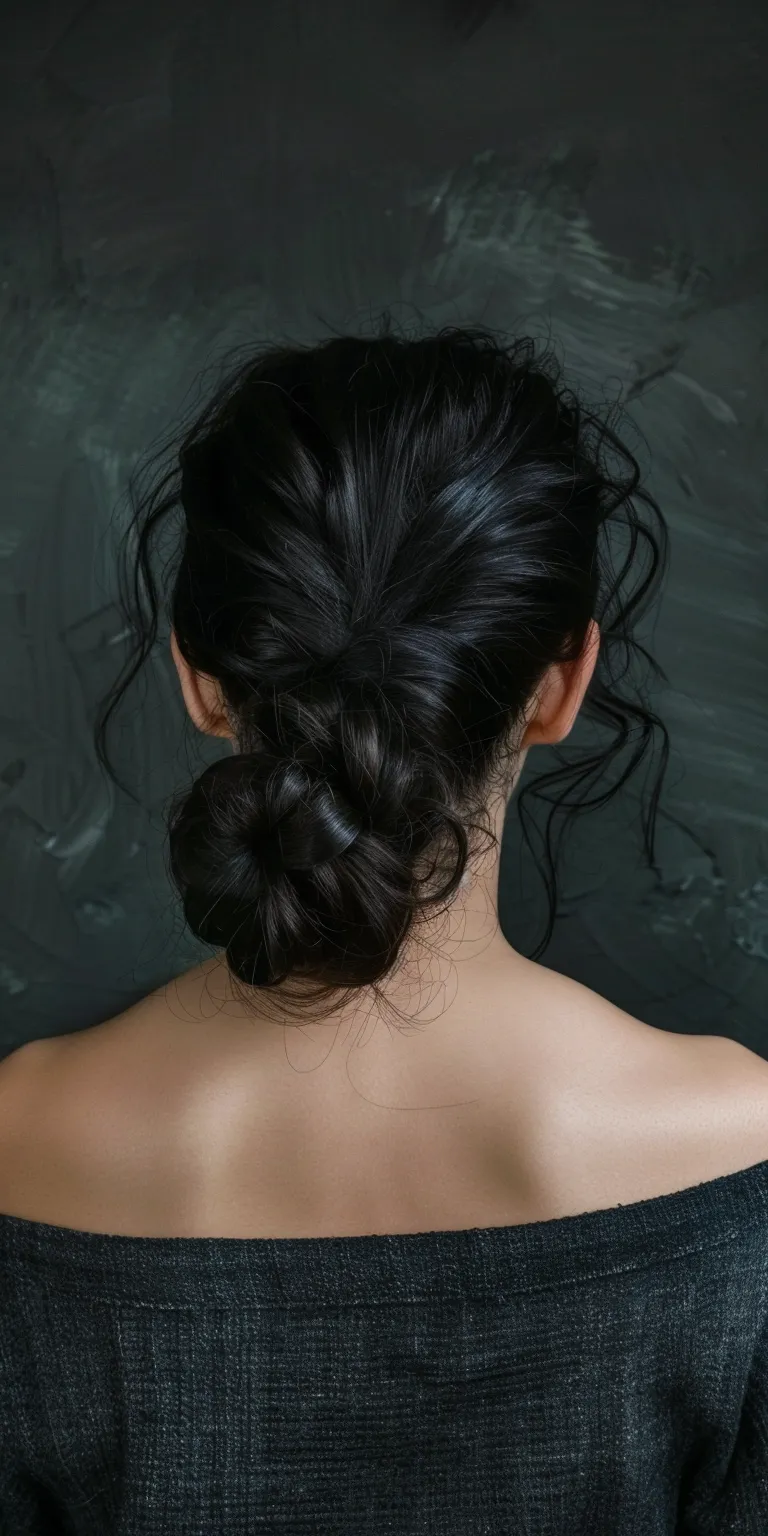 haircuts for oval faces Chignon, Japanese women's hairstyles, French braid, Milkmaid Updo