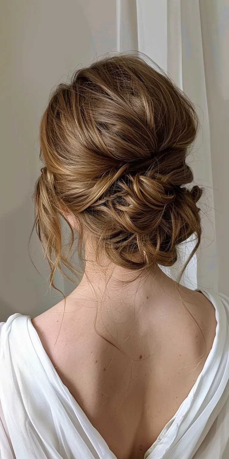 updo hairstyles for wedding Updo, Chignon, French twist, Milkmaid braid, braid